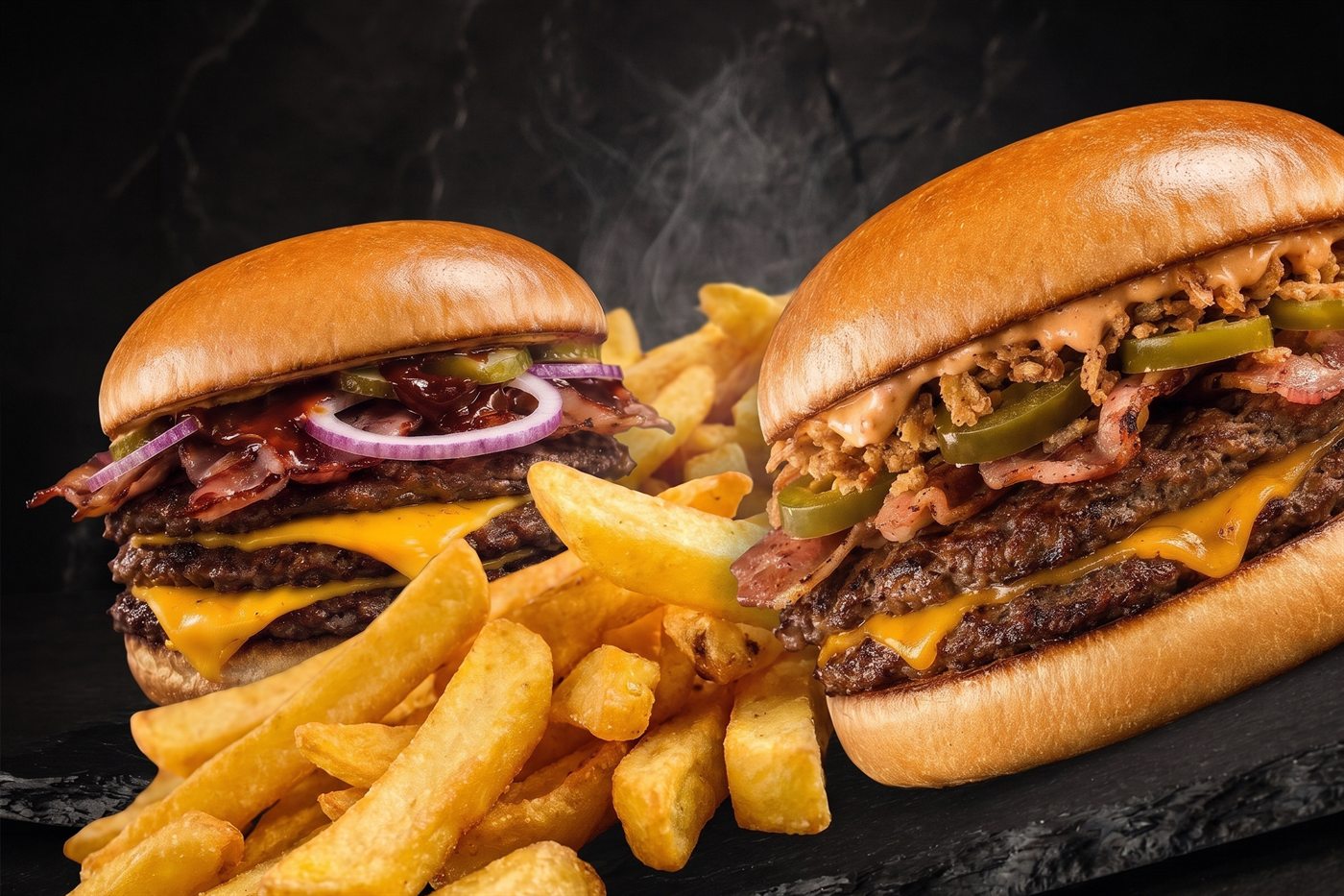 Burgery CITY BURGER z frytkami stekowymi